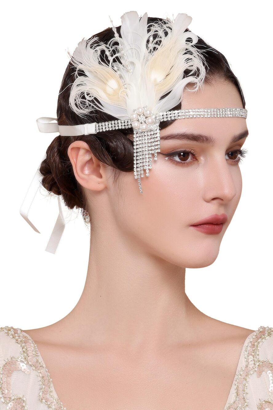 7371 Flapper Headpiece - Roaring 20s Headband 1920s Gatsby Headpiece